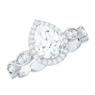 Rosec Jewels-Lab Grown Diamond Teardrop Engagement Ring with Scalloped Shank