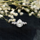 Rosec Jewels-Lab Grown Diamond Teardrop Engagement Ring with Scalloped Shank