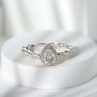 Rosec Jewels-Lab Grown Diamond Teardrop Engagement Ring with Scalloped Shank