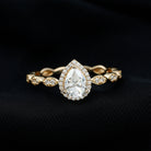 Rosec Jewels-Lab Grown Diamond Teardrop Engagement Ring with Scalloped Shank
