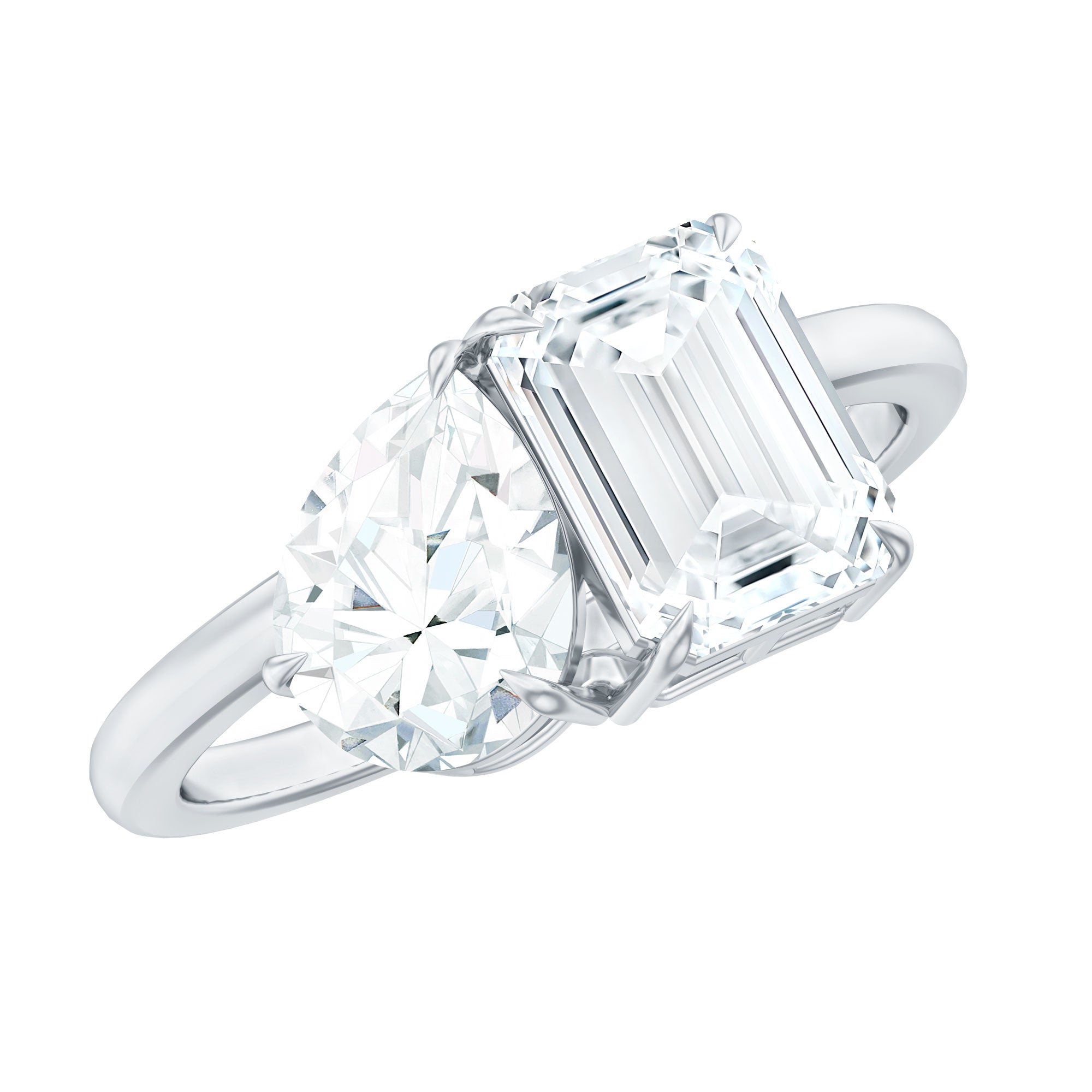 Rosec Jewels-Lab Created Diamond Moi Et Toi Engagement Ring for Women