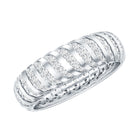 Certified Lab Grown Diamond Wide Wedding Band for Women Lab - ( EF-VS ) - Rosec Jewels