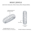 Certified Lab Grown Diamond Wide Wedding Band for Women Lab - ( EF-VS ) - Rosec Jewels