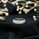 Certified Lab Grown Diamond Wide Wedding Band for Women Lab - ( EF-VS ) - Rosec Jewels