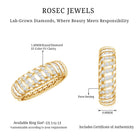 Certified Lab Grown Diamond Wide Wedding Band for Women Lab - ( EF-VS ) - Rosec Jewels
