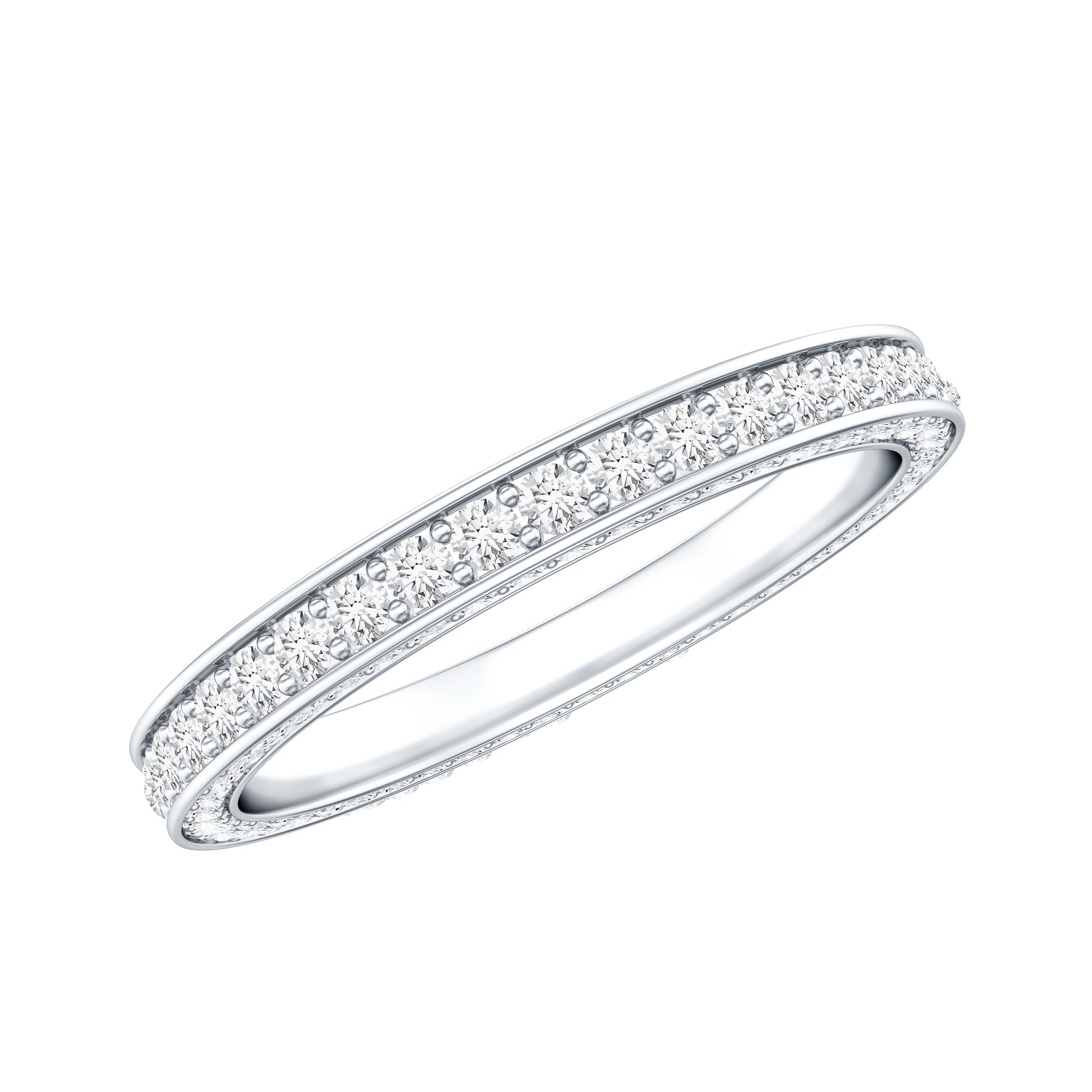 Certified Lab Created Diamond Wedding Bands for Women Lab - ( EF-VS ) - Rosec Jewels