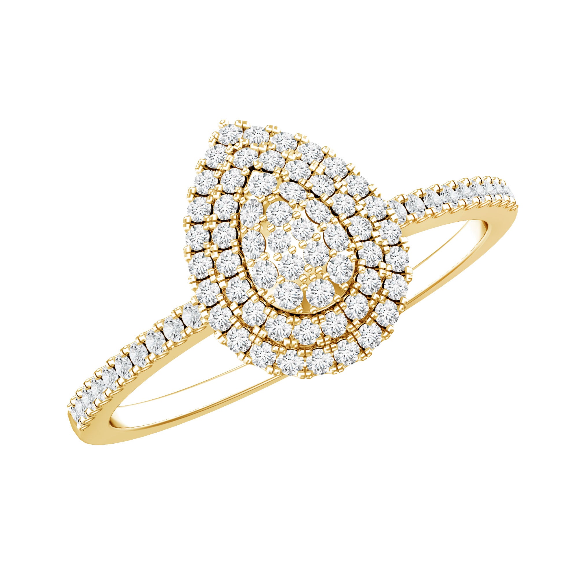 Rosec Jewels-Lab Grown Diamond Pear Shaped Engagement Ring for Her