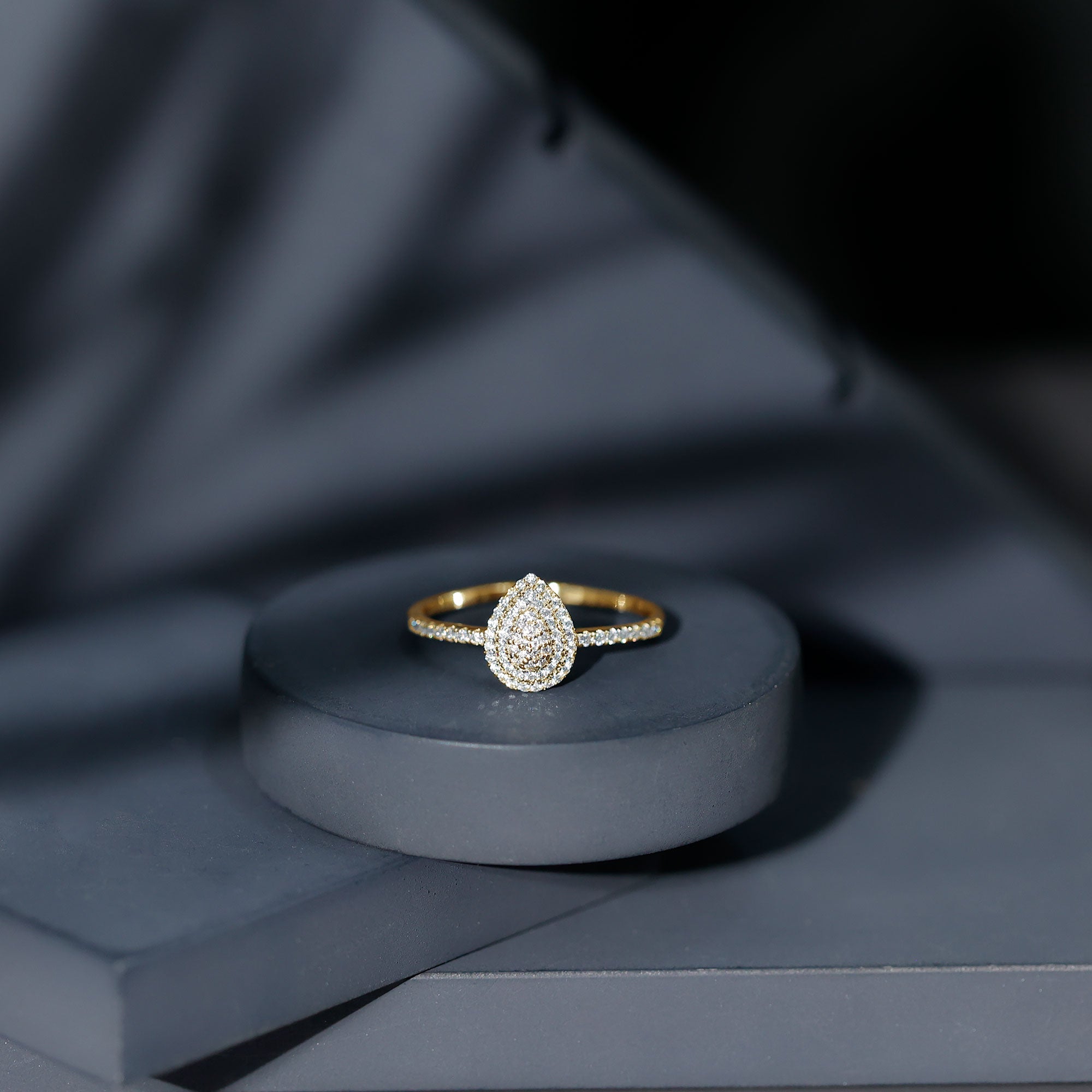 Rosec Jewels-Lab Grown Diamond Pear Shaped Engagement Ring for Her