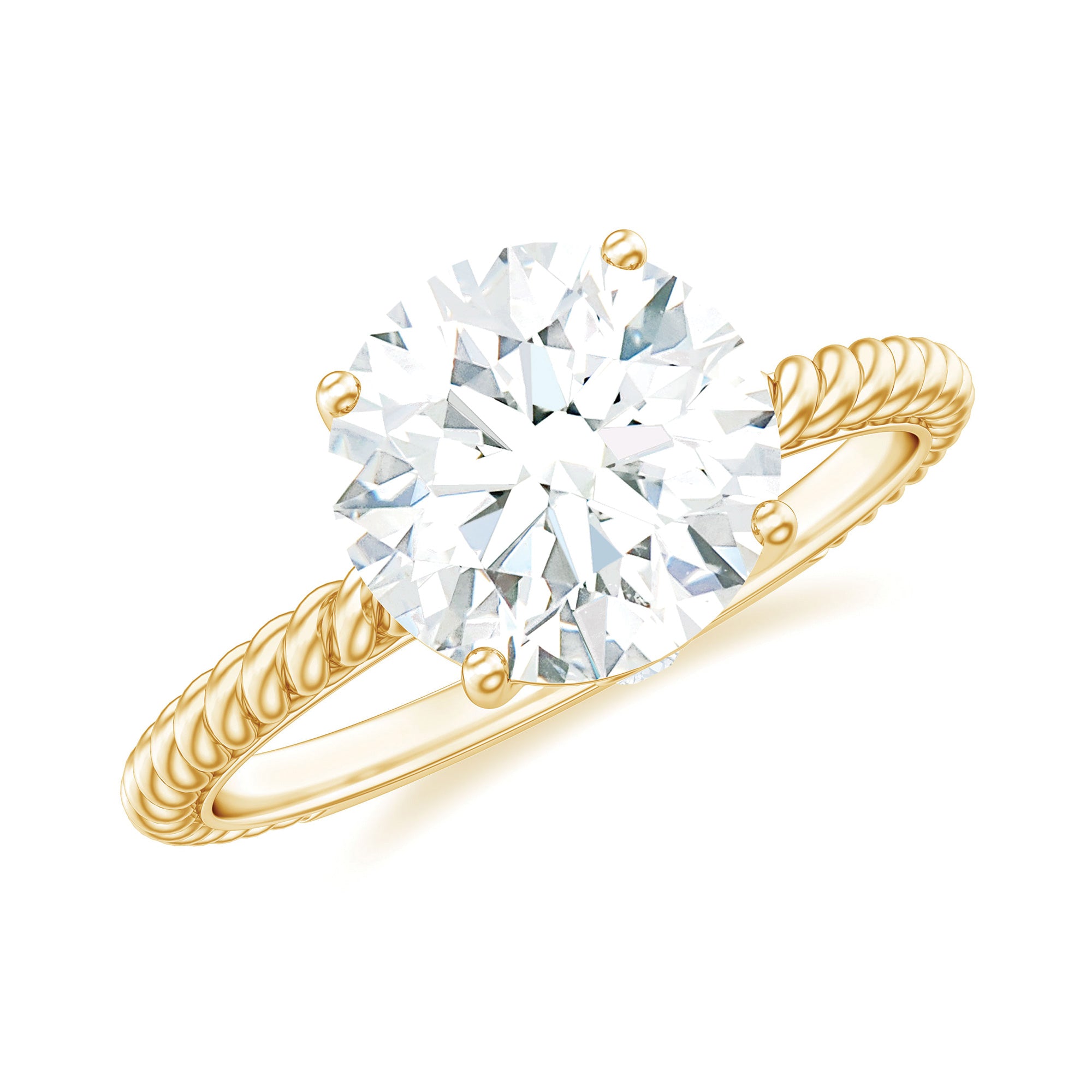 Rosec Jewels-2 Carat Lab Grown Diamond Engagement Ring With Twisted Rope