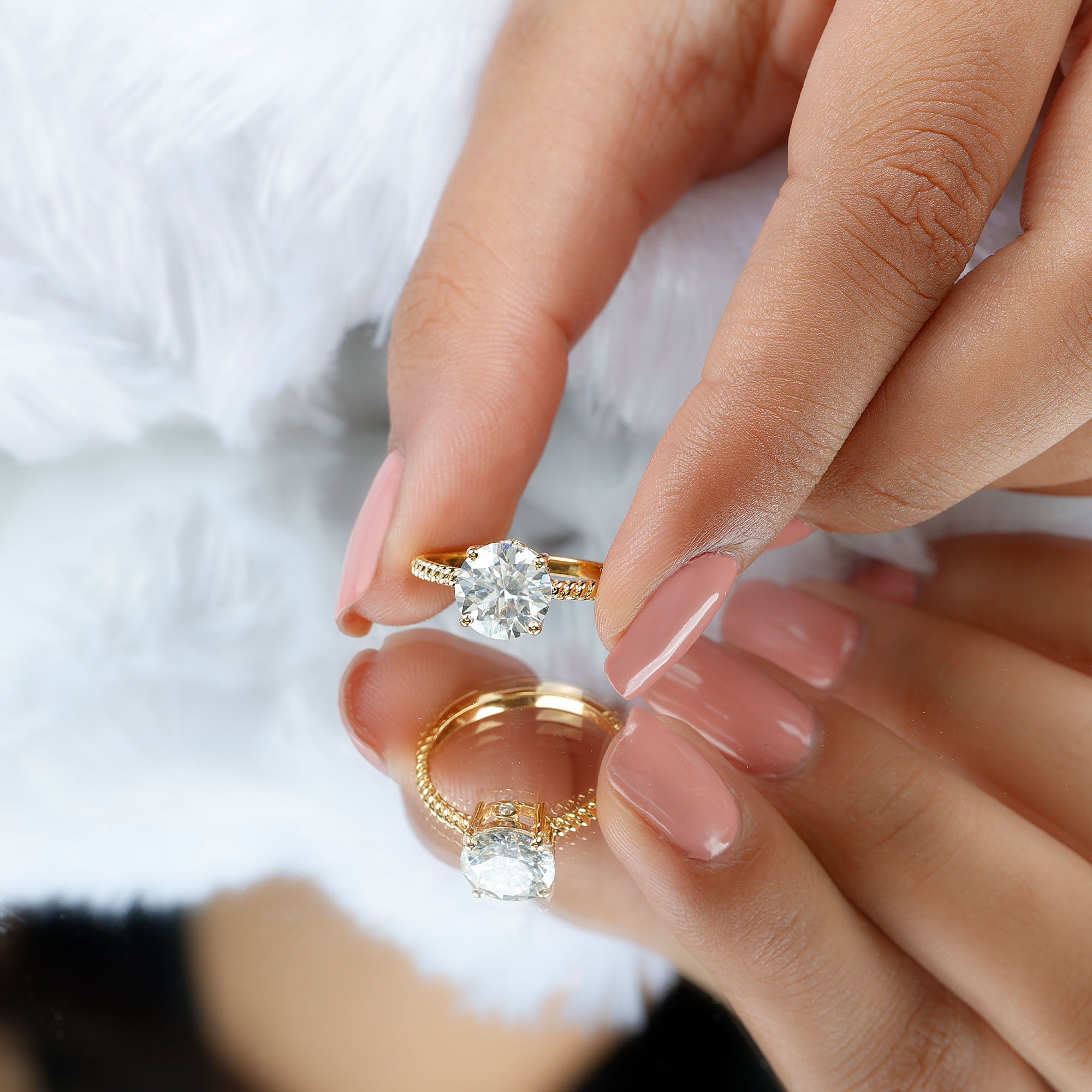 Rosec Jewels-2 Carat Lab Grown Diamond Engagement Ring With Twisted Rope