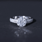 Lab Grown Diamond Engagement Ring With Double Prongs Lab - ( EF-VS ) - Rosec Jewels