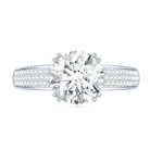 Lab Grown Diamond Engagement Ring With Double Prongs Lab - ( EF-VS ) - Rosec Jewels