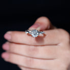 Rosec Jewels-Round Cut Lab Grown Diamond Unique Engagement Ring