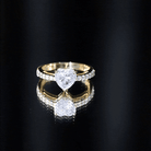 3 Prong Lab Grown Diamond Heart Engagement Ring For Women Lab - ( EF-VS ) - Rosec Jewels