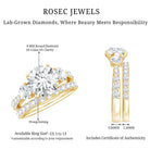Certified Lab Created Diamond Marriage Ring Set Lab - ( EF-VS ) - Rosec Jewels