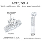 Rosec Jewels-Certified 2 CT Lab Grown Diamond Bridal Ring Set for Her