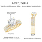 Rosec Jewels-Certified 2 CT Lab Grown Diamond Bridal Ring Set for Her