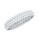 Rosec Jewels-Lab Grown Diamond 3 Row Wedding Band For Women