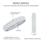 Rosec Jewels-Lab Grown Diamond 3 Row Wedding Band For Women