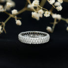 Rosec Jewels-Lab Grown Diamond 3 Row Wedding Band For Women