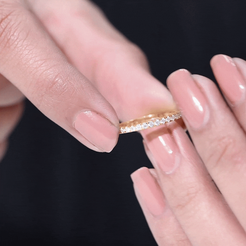 Rosec Jewels-Round Cut Lab Grown Diamond Stackable Eternity Ring