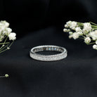 Rosec Jewels-Certified Lab Created Diamond Princess Cut Wedding Band