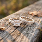 4 Carat IGI Certified Lab Grown Diamond Princess Cut Bridal Ring Set Lab - ( EF-VS ) - Rosec Jewels