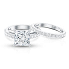 4 Carat IGI Certified Lab Grown Diamond Princess Cut Bridal Ring Set Lab - ( EF-VS ) - Rosec Jewels