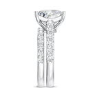 5 Carat IGI Certified Princess Cut Lab Diamond Engagement Ring with Band Lab - ( EF-VS ) - Rosec Jewels