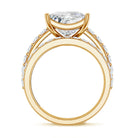 5 Carat IGI Certified Princess Cut Lab Diamond Engagement Ring with Band Lab - ( EF-VS ) - Rosec Jewels