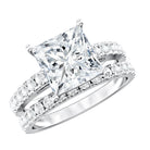 IGI Certified 2 Carat Lab Grown Diamond Princess Cut Bridal Ring Set Lab - ( EF-VS ) - Rosec Jewels
