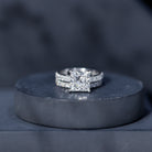 IGI Certified 2 Carat Lab Grown Diamond Princess Cut Bridal Ring Set Lab - ( E-VS1 ) - Rosec Jewels