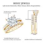IGI Certified 2 Carat Lab Grown Diamond Princess Cut Bridal Ring Set Lab - ( EF-VS ) - Rosec Jewels