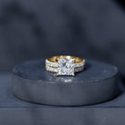 IGI Certified 2 Carat Lab Grown Diamond Princess Cut Bridal Ring Set Lab - ( E-VS1 ) - Rosec Jewels