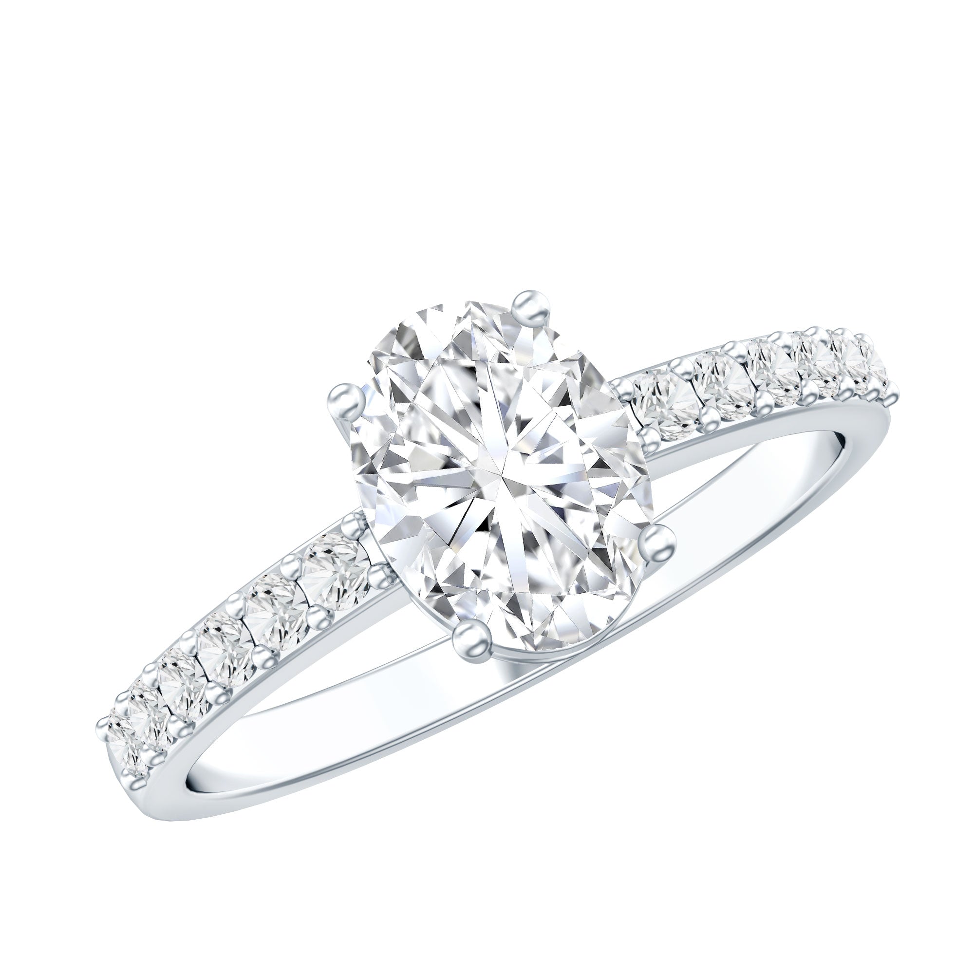 1.2 Carat Oval Shaped Lab Grown Diamond Engagement Ring with IGI Certificate Lab - ( EF-VS ) - Rosec Jewels