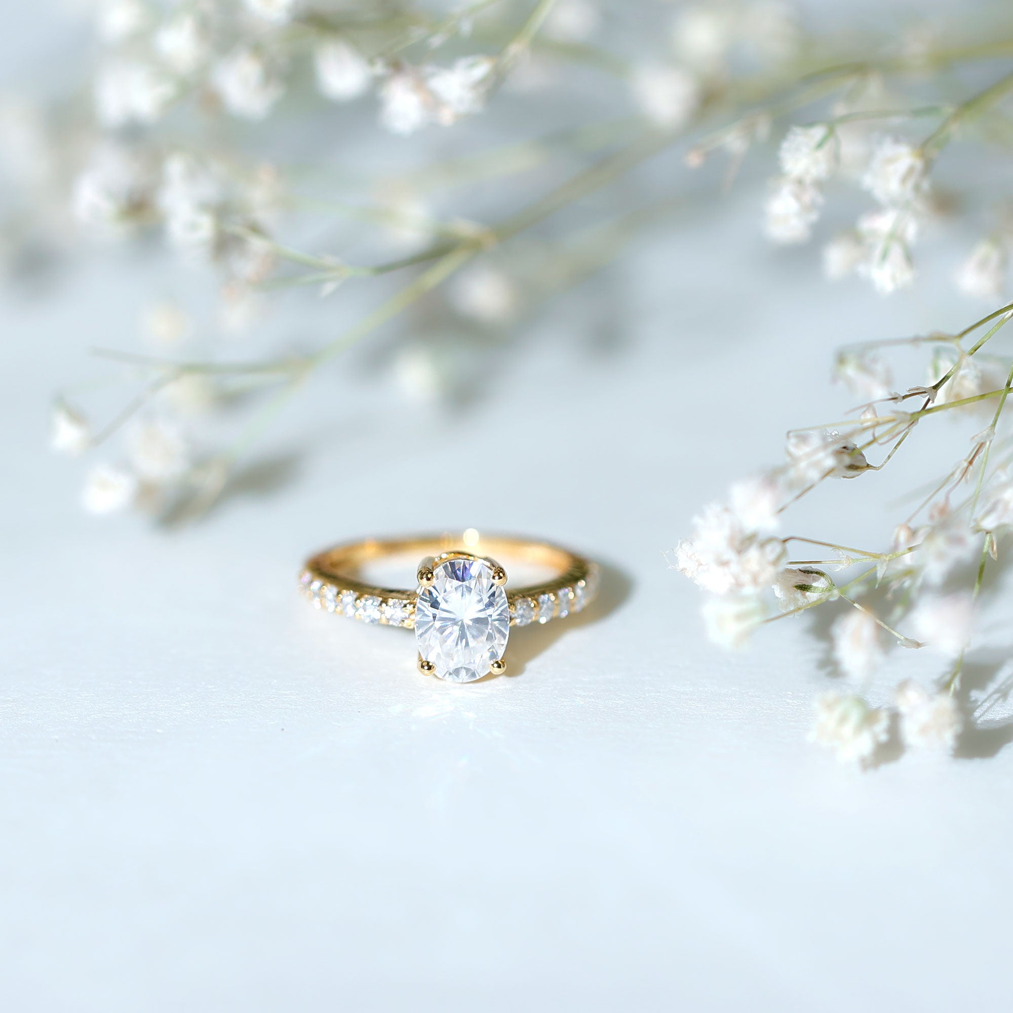 1.2 Carat Oval Shaped Lab Grown Diamond Engagement Ring with IGI Certificate Lab - ( EF-VS ) - Rosec Jewels