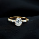 1.2 Carat Oval Shaped Lab Grown Diamond Engagement Ring with IGI Certificate Lab - ( EF-VS ) - Rosec Jewels