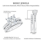 IGI Certified 3 Carat Princess Cut Lab Grown Diamond Wedding Ring Set Lab - ( EF-VS ) - Rosec Jewels
