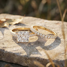 IGI Certified 3 Carat Princess Cut Lab Grown Diamond Wedding Ring Set Lab - ( EF-VS ) - Rosec Jewels