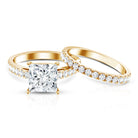 IGI Certified 3 Carat Princess Cut Lab Grown Diamond Wedding Ring Set Lab - ( EF-VS ) - Rosec Jewels