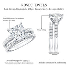 IGI Certified 4 Carat Princess Cut Lab Grown Diamond Engagement Ring With Wedding Band Lab - ( EF-VS ) - Rosec Jewels