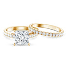 IGI Certified 4 Carat Princess Cut Lab Grown Diamond Engagement Ring With Wedding Band Lab - ( EF-VS ) - Rosec Jewels