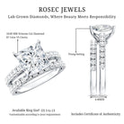 IGI Certified Huge 5 Carat Lab Grown Diamond Engagement Wedding Ring Set Lab - ( E-VS1 ) - Rosec Jewels