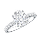Lab Grown 2 Carat Diamond Oval Engagement Ring with IGI Certificate Lab - ( EF-VS ) - Rosec Jewels
