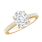 Lab Grown 2 Carat Diamond Oval Engagement Ring with IGI Certificate Lab - ( EF-VS ) - Rosec Jewels