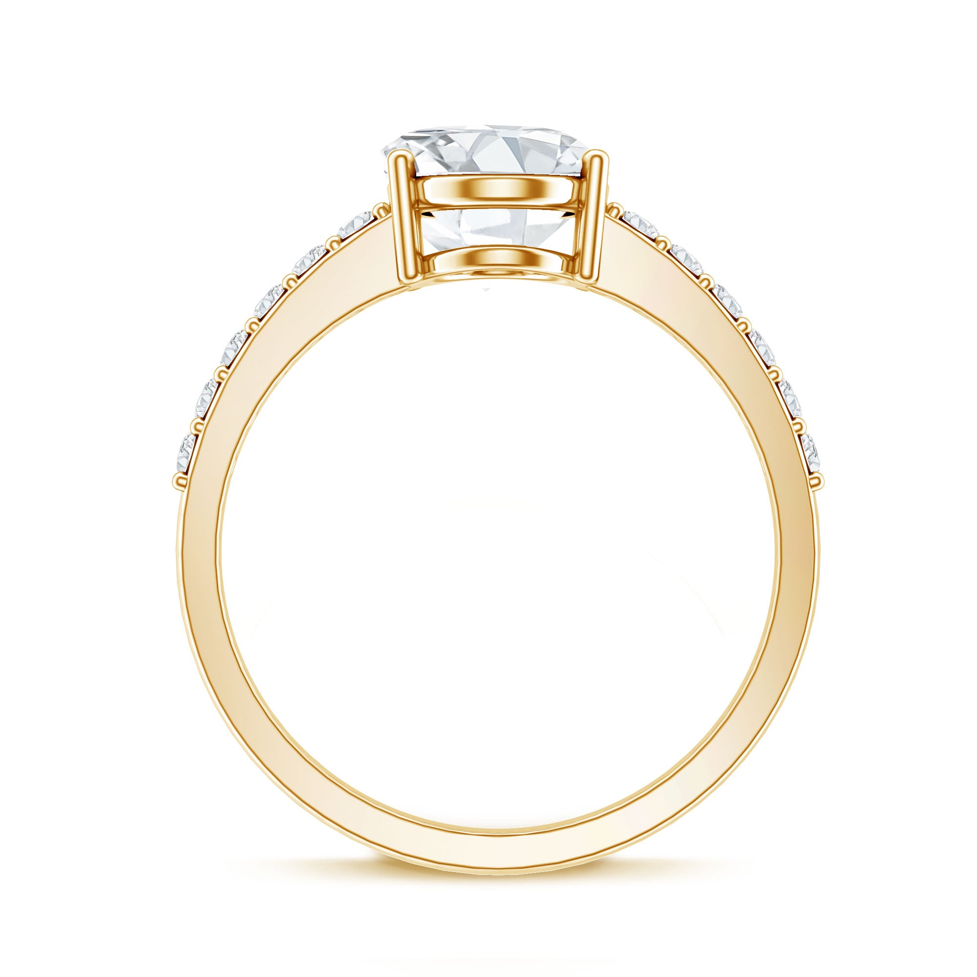 Lab Grown 2 Carat Diamond Oval Engagement Ring with IGI Certificate Lab - ( EF-VS ) - Rosec Jewels