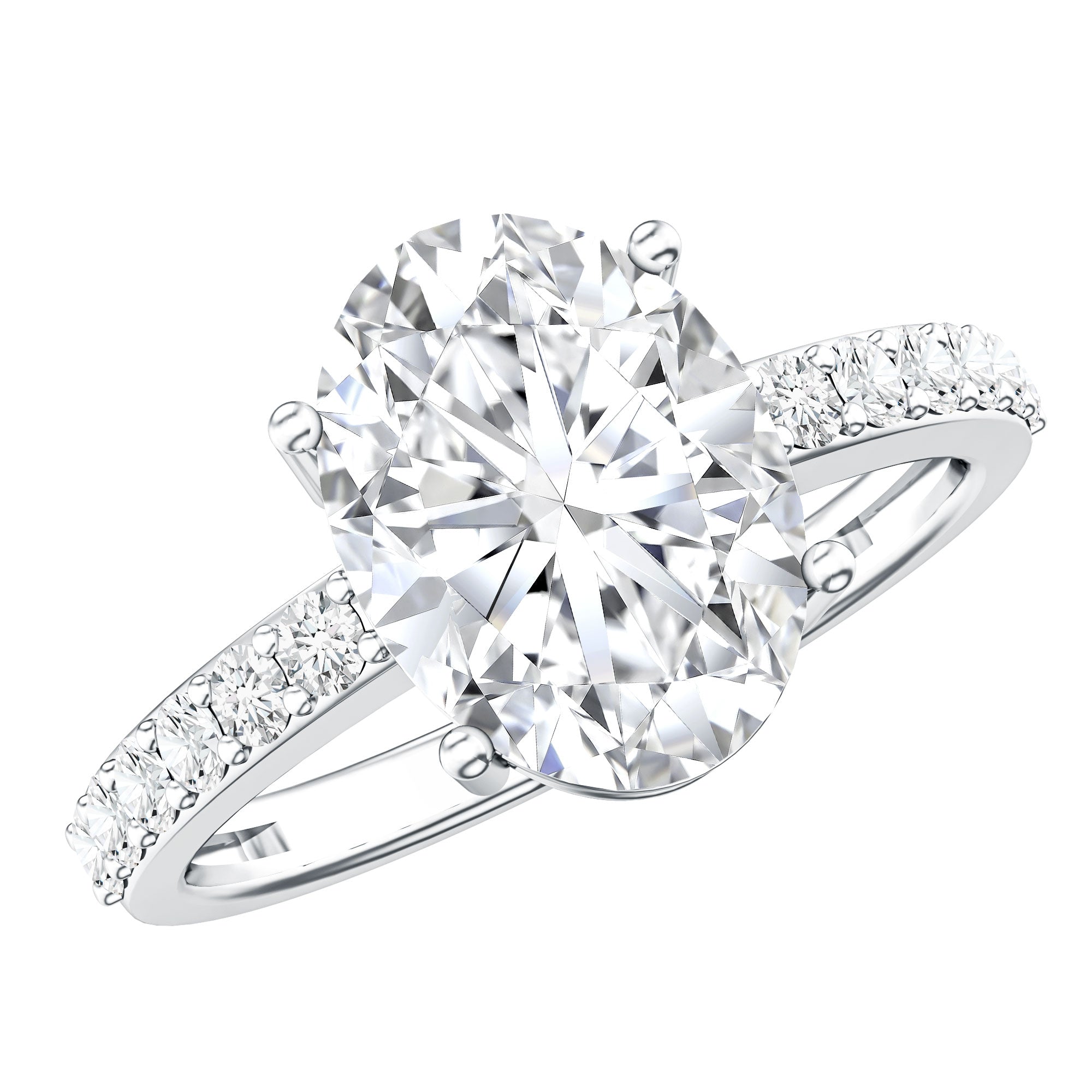 IGI Certified 3 Carat Lab Grown Oval Diamond Engagement Ring for Women Lab - ( EF-VS ) - Rosec Jewels