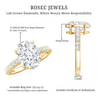 IGI Certified 3 Carat Lab Grown Oval Diamond Engagement Ring for Women Lab - ( EF-VS ) - Rosec Jewels
