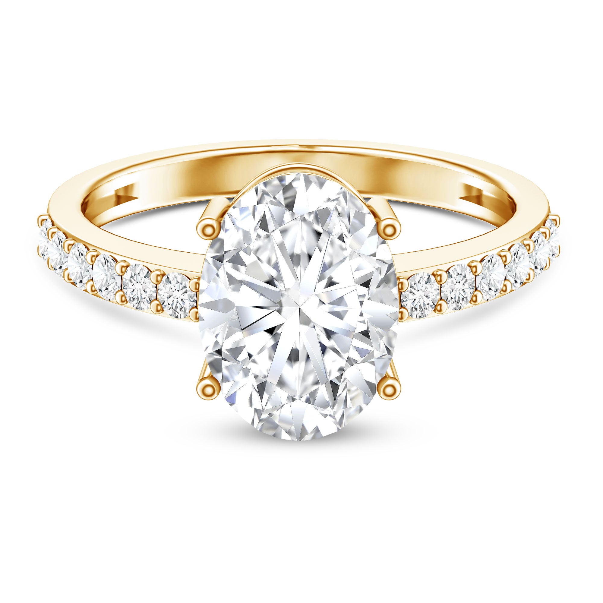 IGI Certified 3 Carat Lab Grown Oval Diamond Engagement Ring for Women Lab - ( EF-VS ) - Rosec Jewels