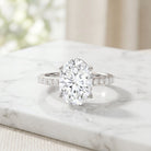 5 Carat Big Lab Grown Diamond Oval Engagement Ring with IGI Certificate Lab - ( E-VS1 ) - Rosec Jewels